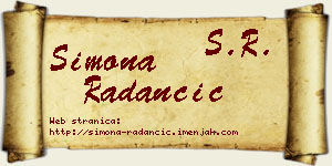 Simona Radančić vizit kartica